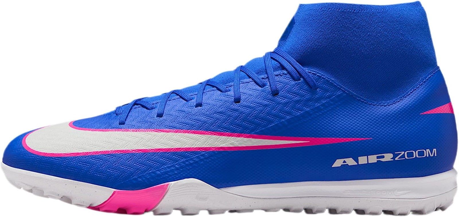 Nike Mercurial Superfly 10 Academy Turf High-Top Soccer Shoes (Racer Blue/White)