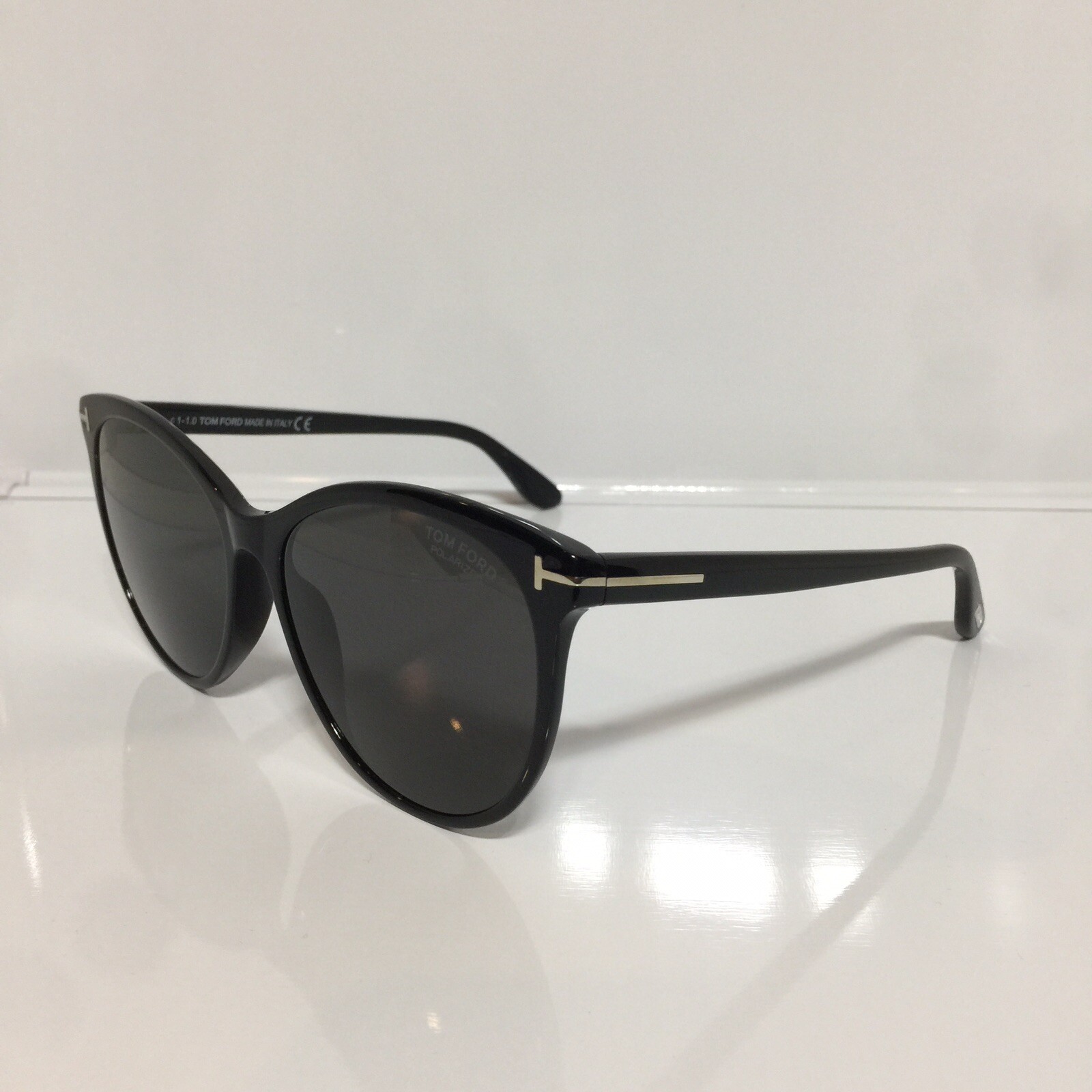 NIB Tom Ford Maxim TF787 01D Black Plastic Woman Polarized Sunglasses 59mm