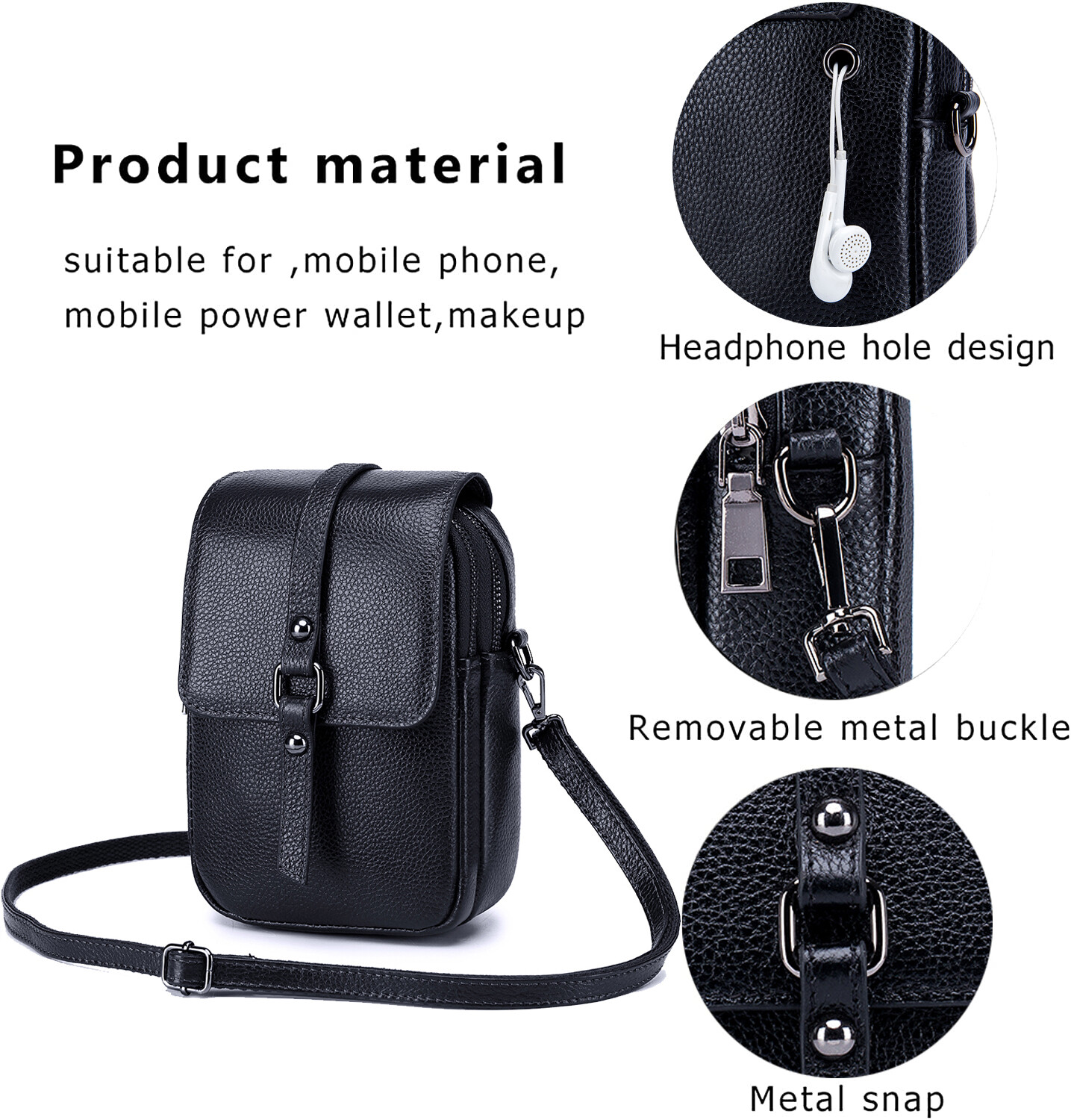 Womens Small Crossbody Bag Genuine Leather Vintage Shoulder Bag Cell Phone Purse