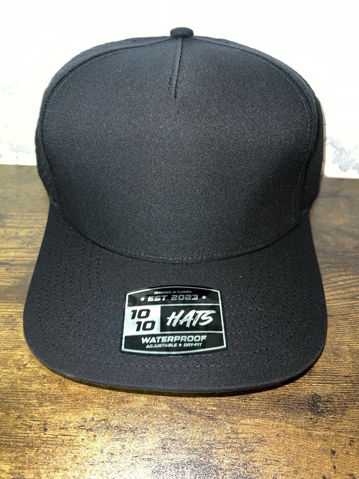 NEW! 10 10 Hats – 6 Panel Performance Snapback Hat – Black
