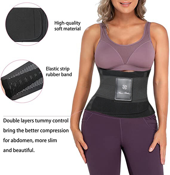 Sweat Waist Trimmer Belt Wrap Exercise Slimming Fat Burn Weight Loss Body Shaper