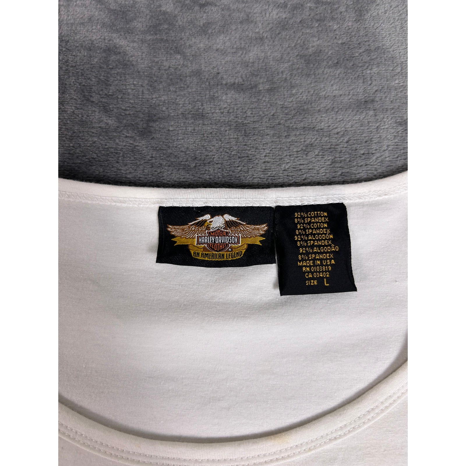 Harley Davidson White Long Sleeve T-Shirt 1903-2003 100th Anniversary Top L