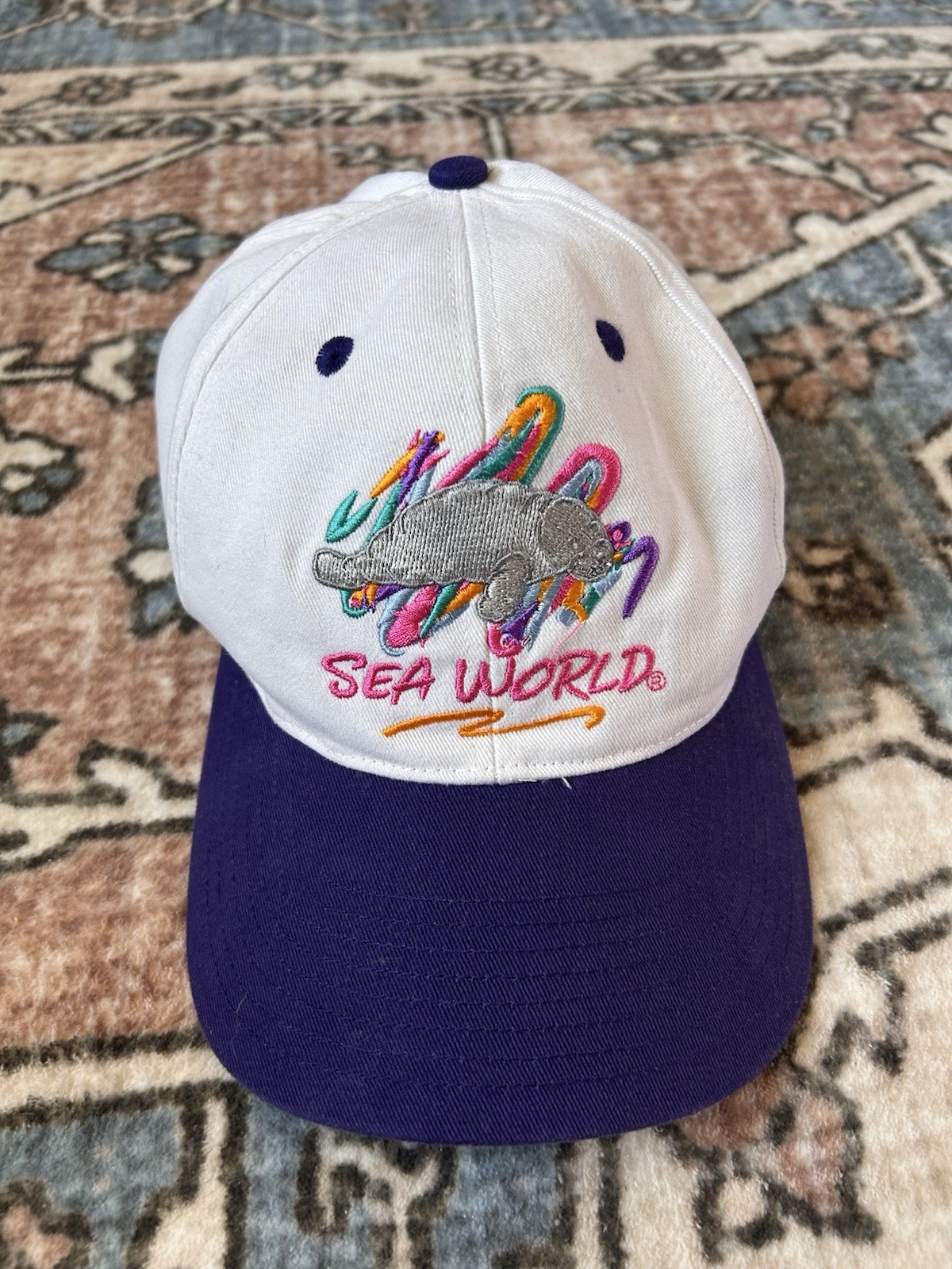 Vintage 80s/90s Sea World Snapback Hat Sithbembroidered Logo Made In Taiwan