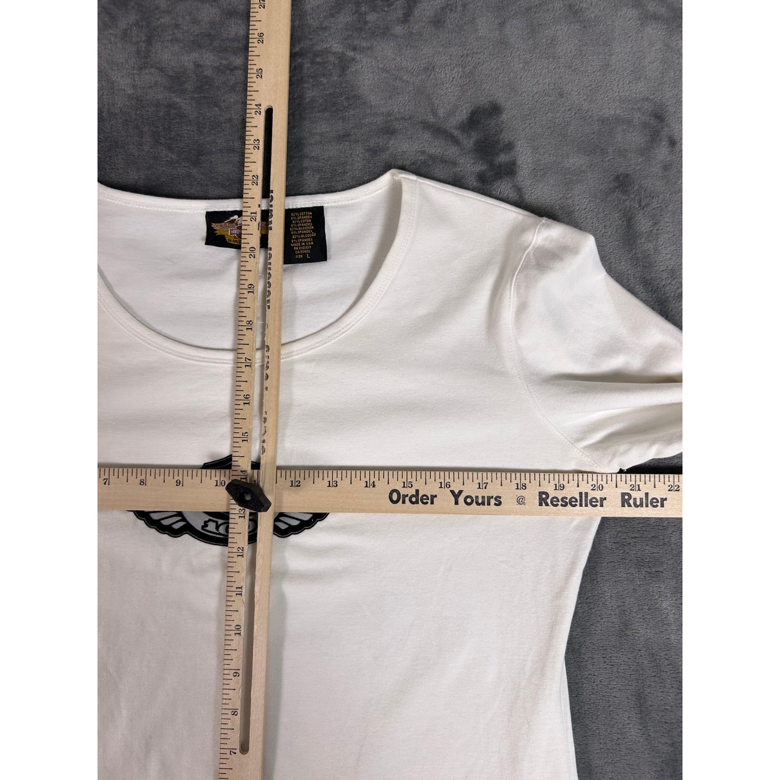 Harley Davidson White Long Sleeve T-Shirt 1903-2003 100th Anniversary Top L