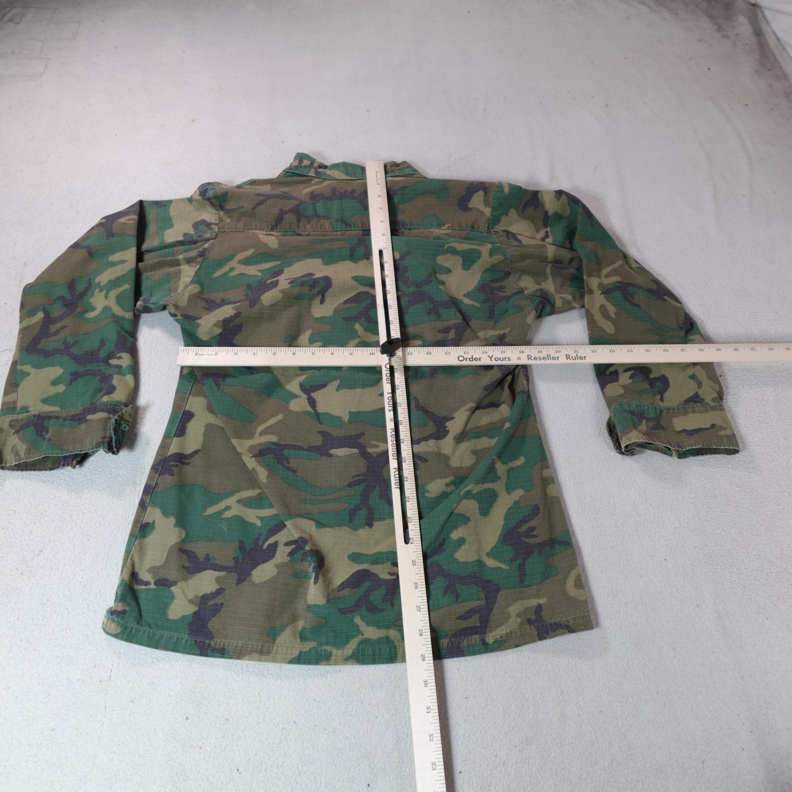 USMC ERDL Jungle Camo Jacket Mens Small Uniform Shirt Slant Pocket Vietnam 70s