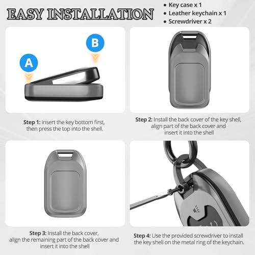 Gray 5 Buttons for Chevy/GMC Key Fob Cover Accessories
