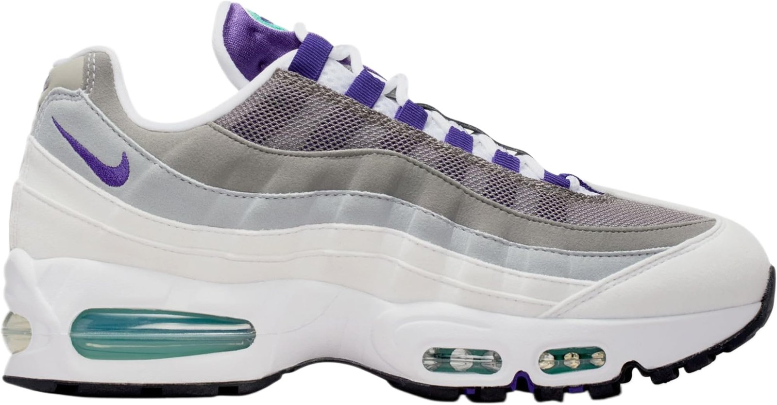 Nike Air Max 95 Big Bubble Grape Mens Running Shoes (White/Emerald Green/Wolf Gr
