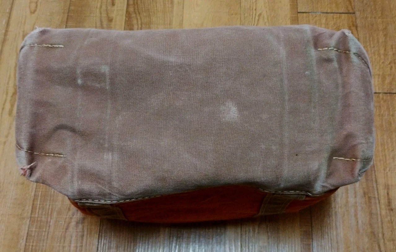 L.L.Bean Boat and Tote Open Top Vintage Made In USA Heavy Cotton Red/Brown
