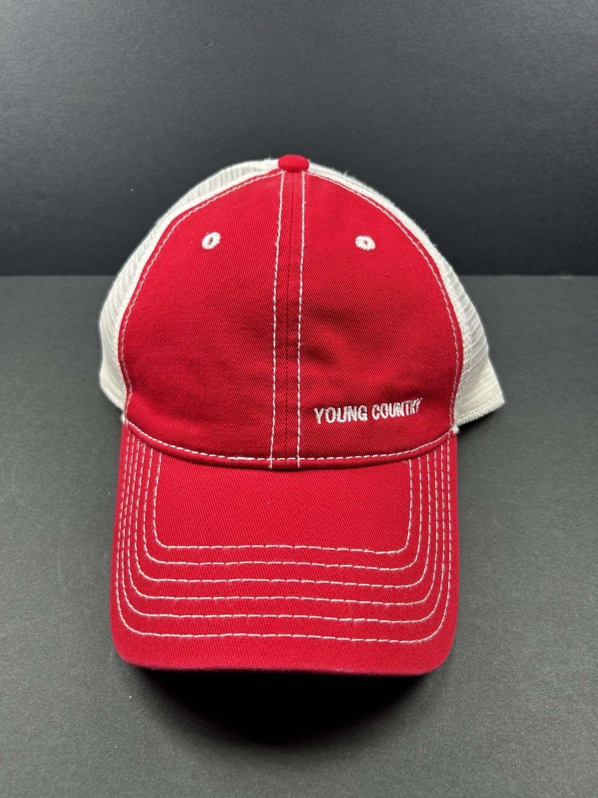 OTTO YOUNG COUNTRY Embroidered Adult Red Adjustable Snapback Trucker Hat Cap OS