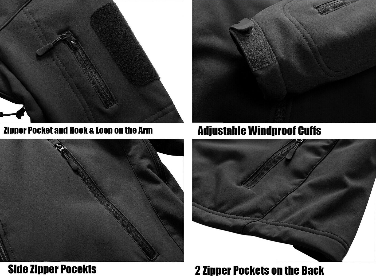 Military Mens Coat Jacket Waterproof Tactical Soft Shell Jacket Work Windbreaker