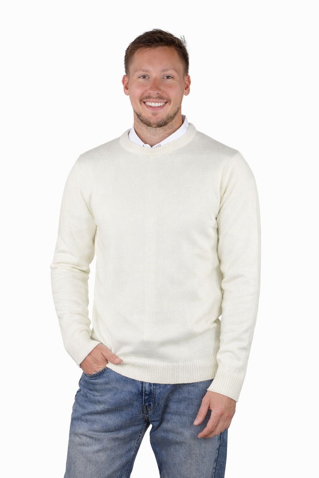 Socal Look Men’s Sweater Crew Neck Long Sleeve Acrylic Pullover