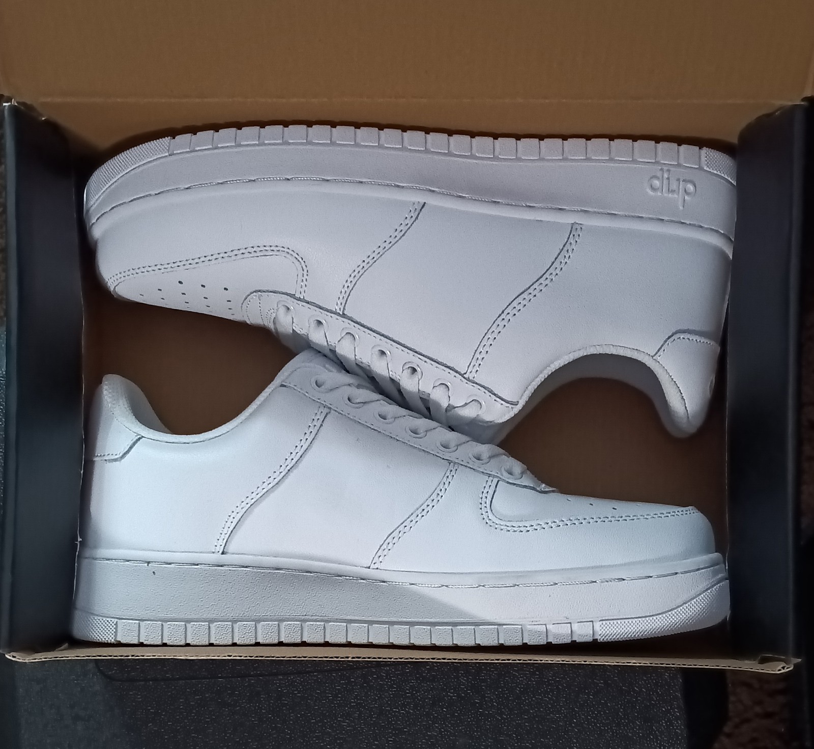 Drip Creationz Custom Personalize White Low Top Leather Sneakers Unisex 9W/7.5M