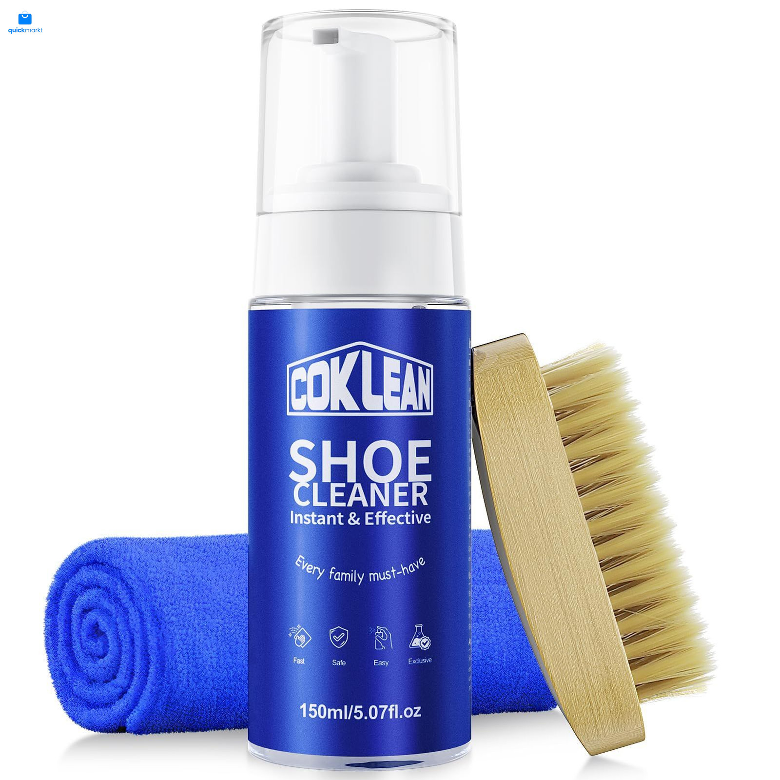 Coklean Foam Shoe Cleaner, White Sneaker Cleaner Kit for Standard, 1 Pack
