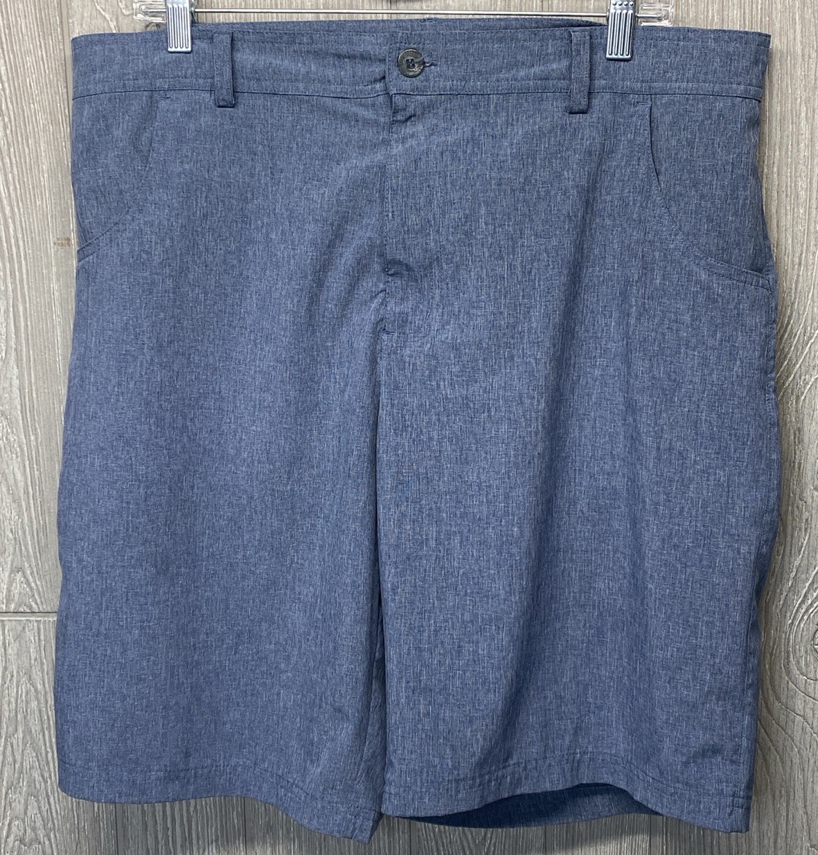 Straight Down Shorts Men’s Blue Chino Golf Casual Flat Front 10”Inseam Size 34