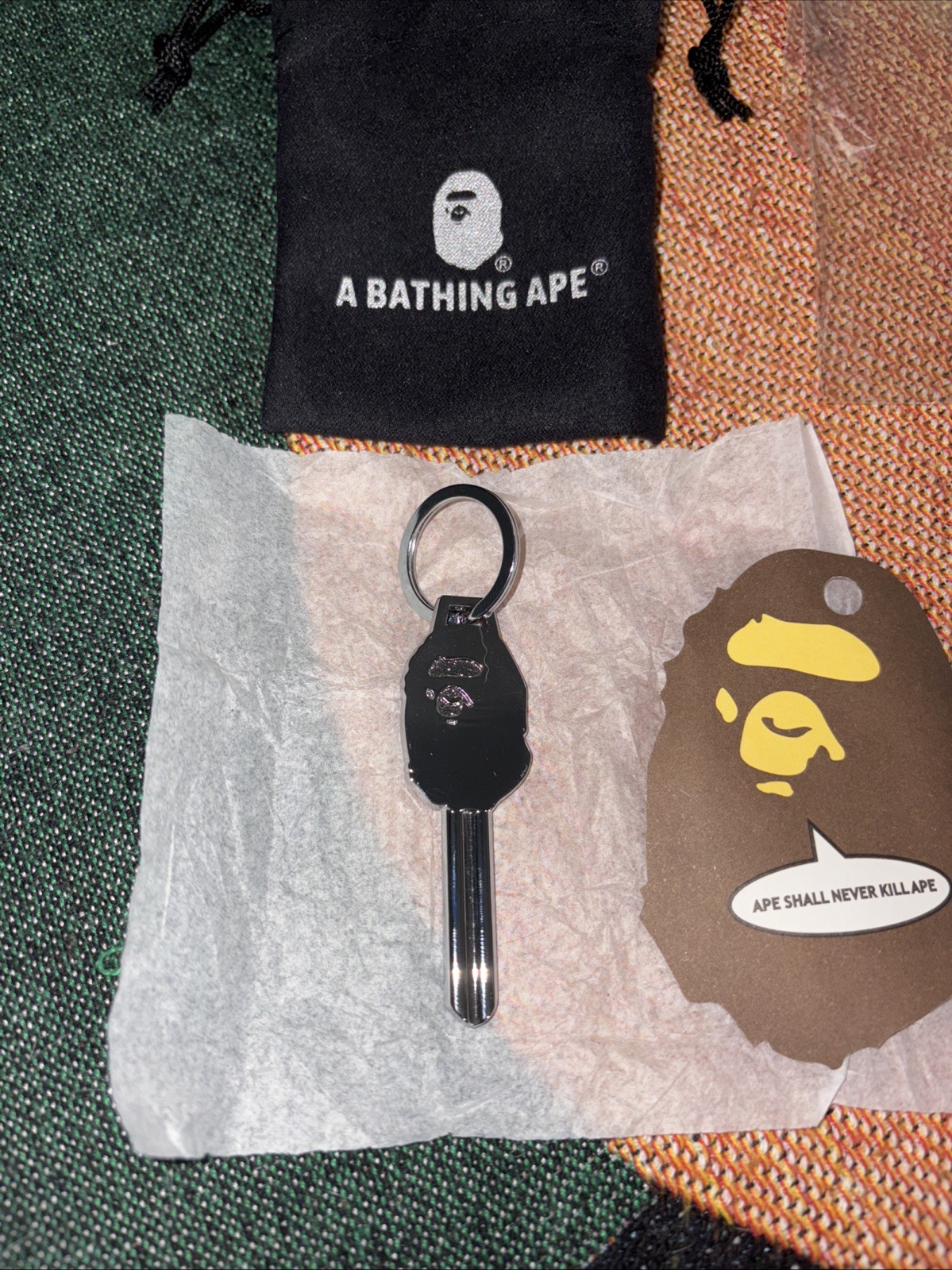 Bape A Bathing Ape Silver Key Accessory From Japan Rare (Engraveable)