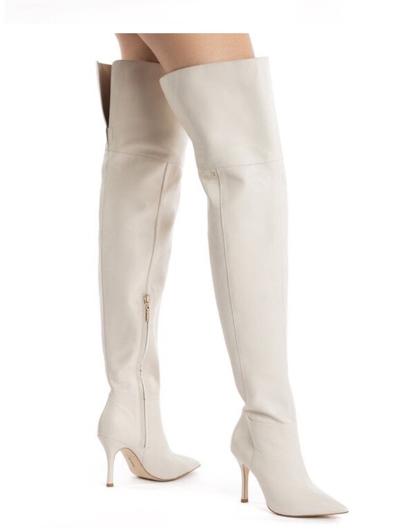 larroude boots Kate Sz 8.5m Super High Thigh High Boots Dark Sand Color