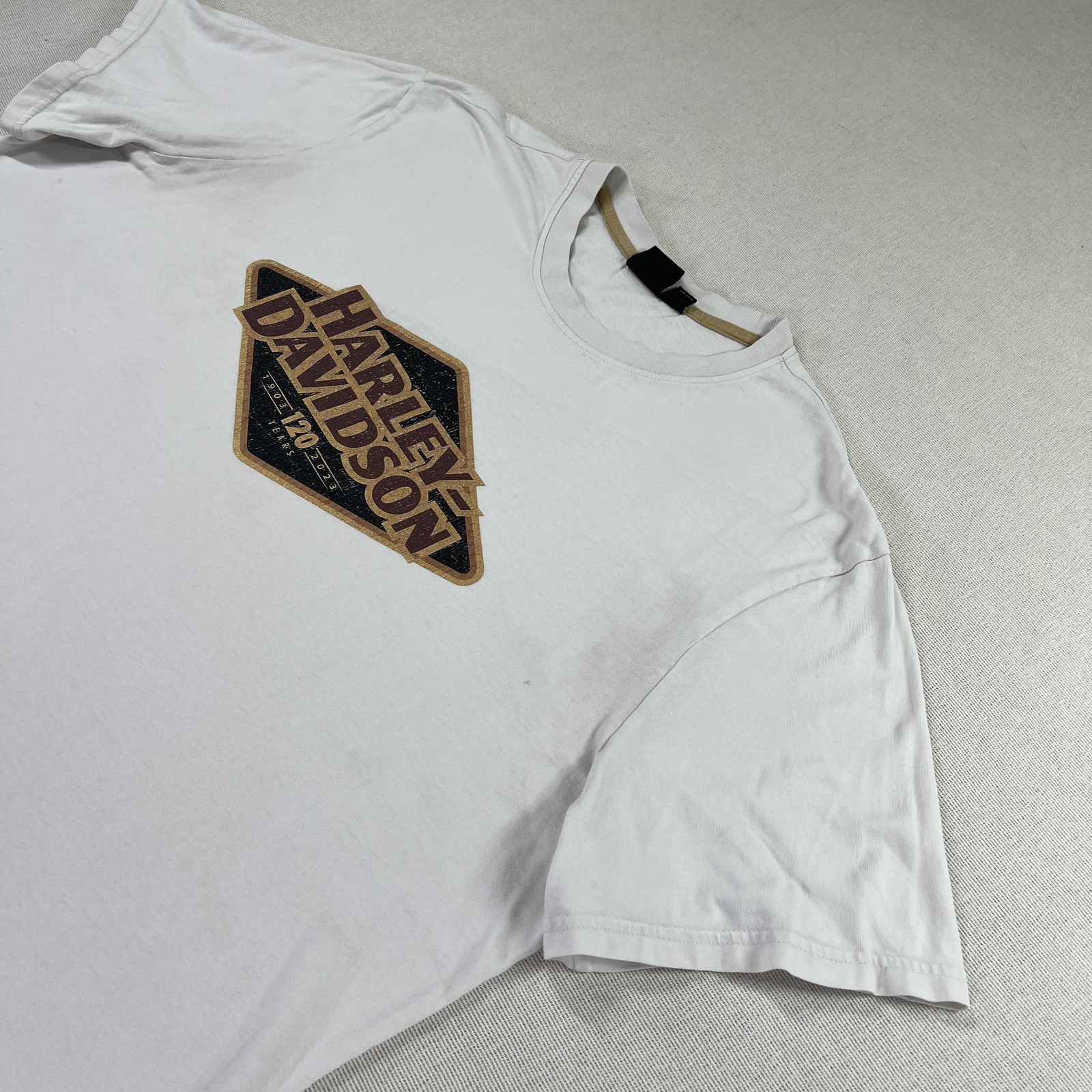 Harley-Davidson Shirt Mens 2XL White 120th Anniversary 1903-2023 Graphic Tee
