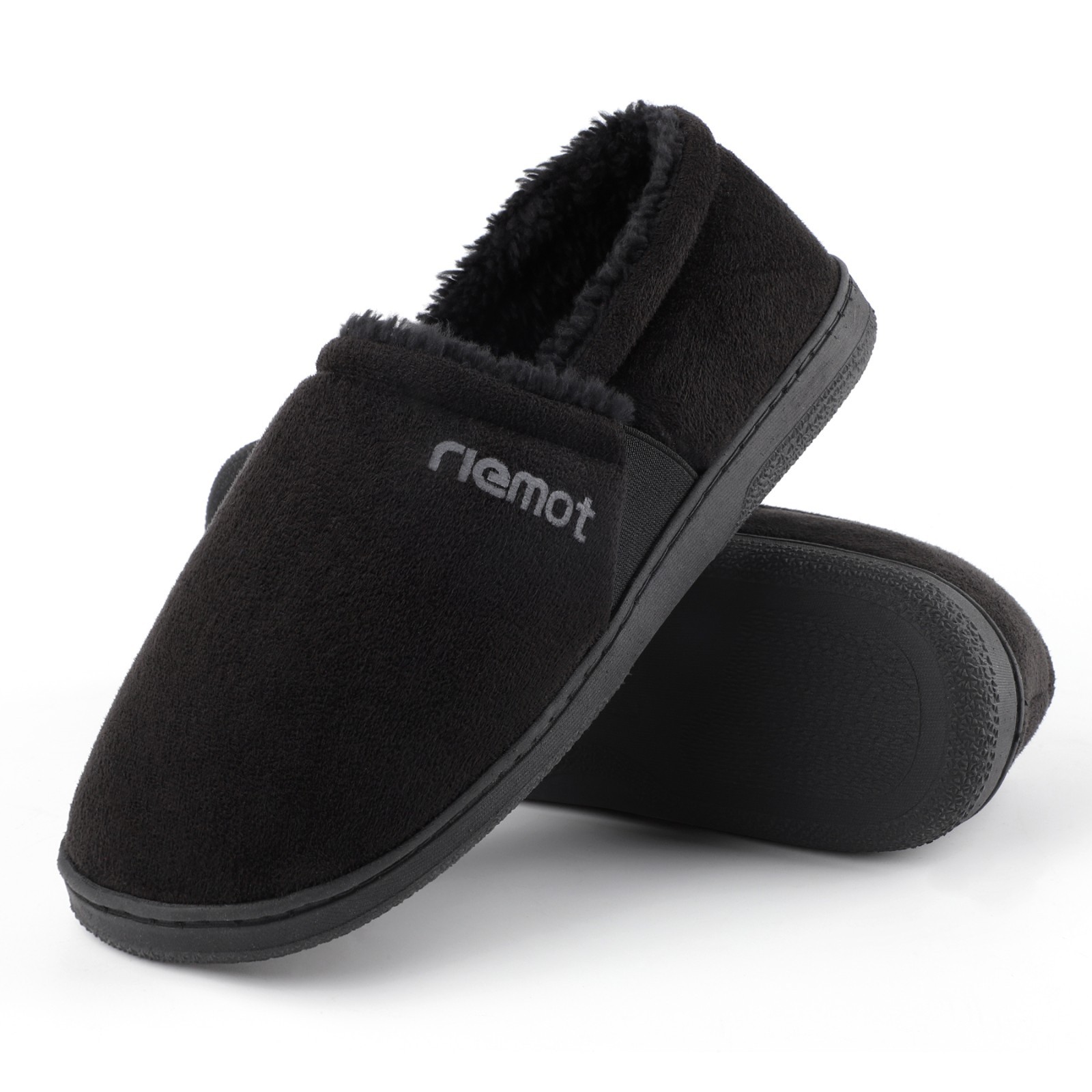 riemot Mens Moccasin Slippers Winter Soft Memory Foam House Shoes Warm Slipon