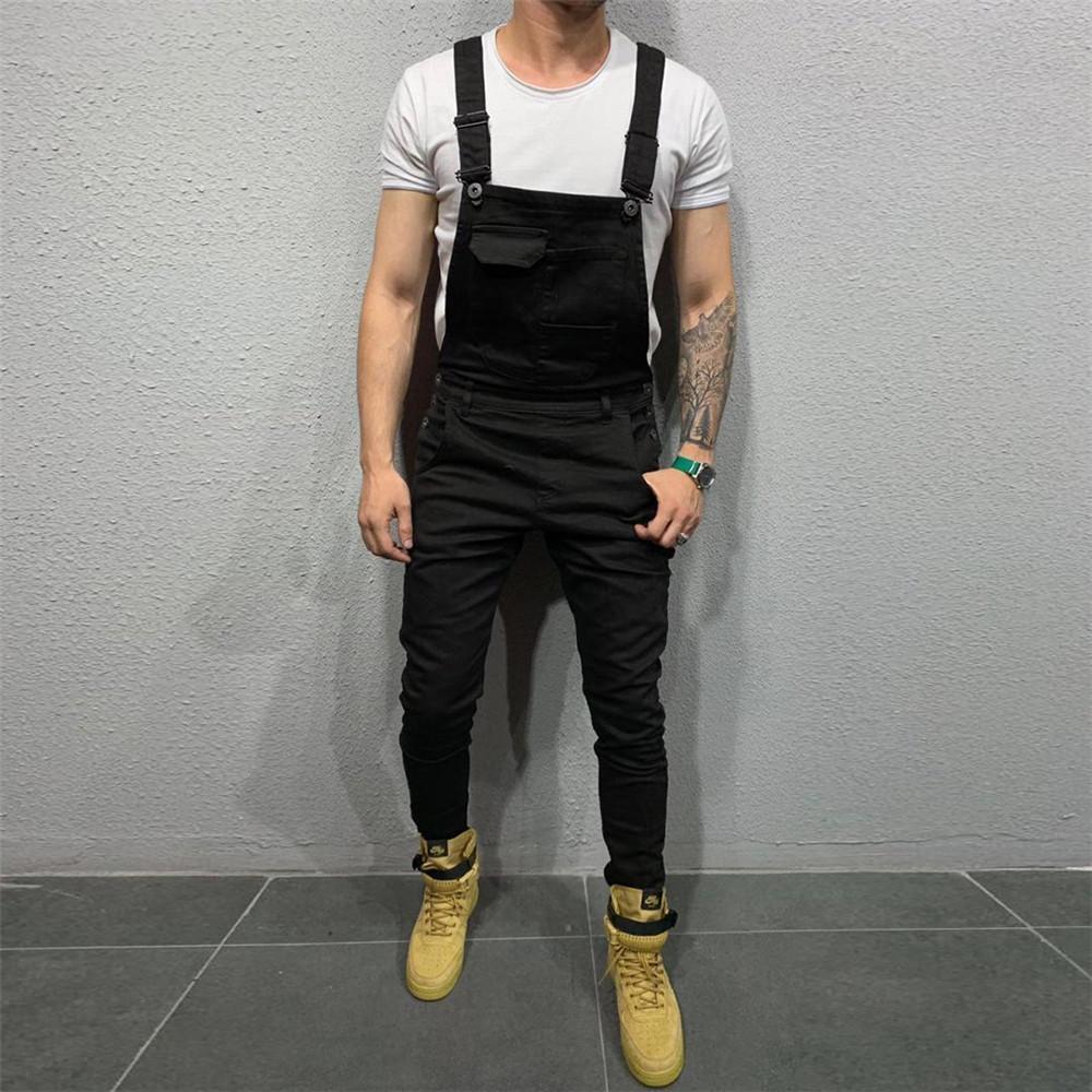 Men Suspender Denim Jeans Dungarees Overalls Romper Jumpsuit Bib Pants Trousers