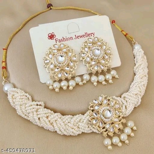 Indian Bollywood Gold Plated Kundan Choker Bridal Necklace Earrings Jewelry Set