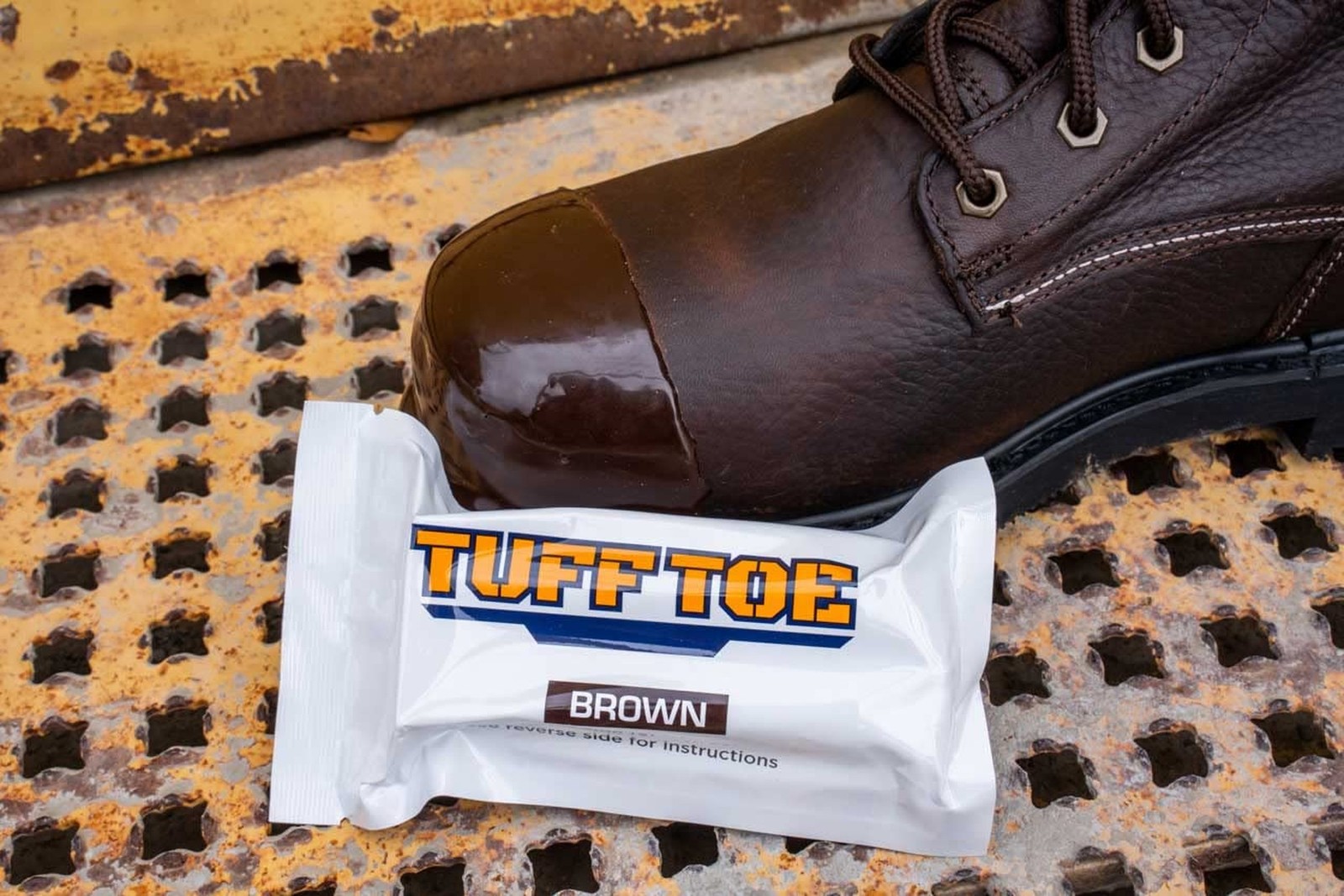 Work Boot Toe Protector Two Pack, Liquid Boot Guard, Brown Adhesive Shoe Crea…