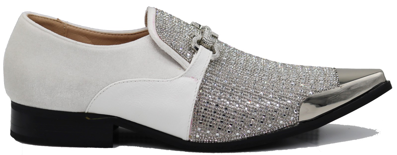 Men’s Gold Rhinestone Dress Shoes Sparkly Glitter Loafers Prom Wedding Party Tux
