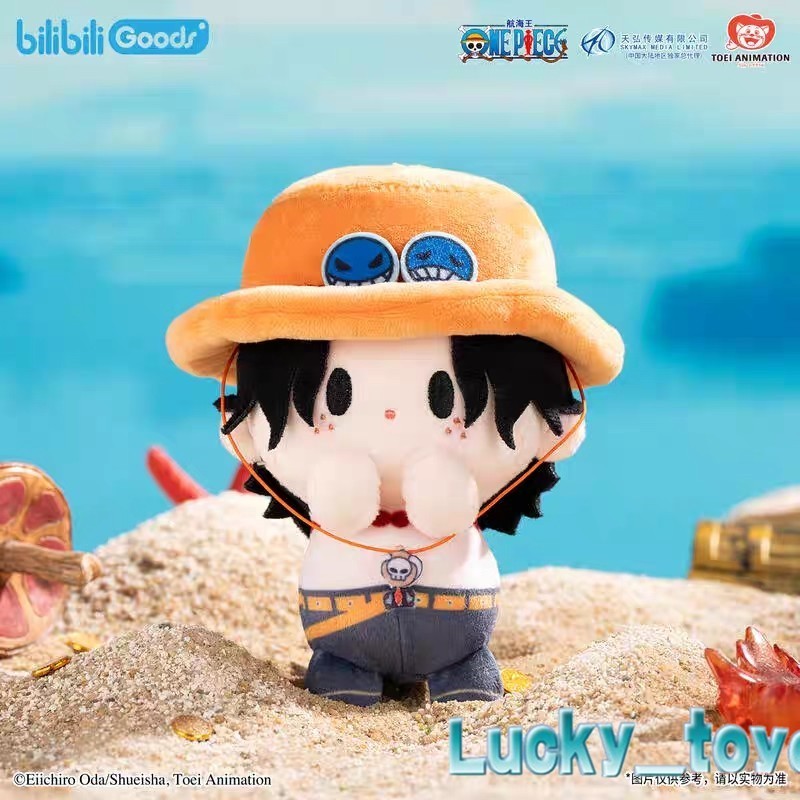 11cm Official ONE PIECE BabyQ Luffy Zoro Sabo Plush Doll Pendant Toy Keychain