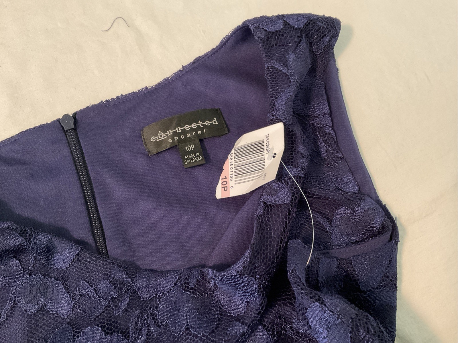 Connected Apparel Blue Lace Dress Sleeveless Tiered Sheath Womens Size 10 P NWT