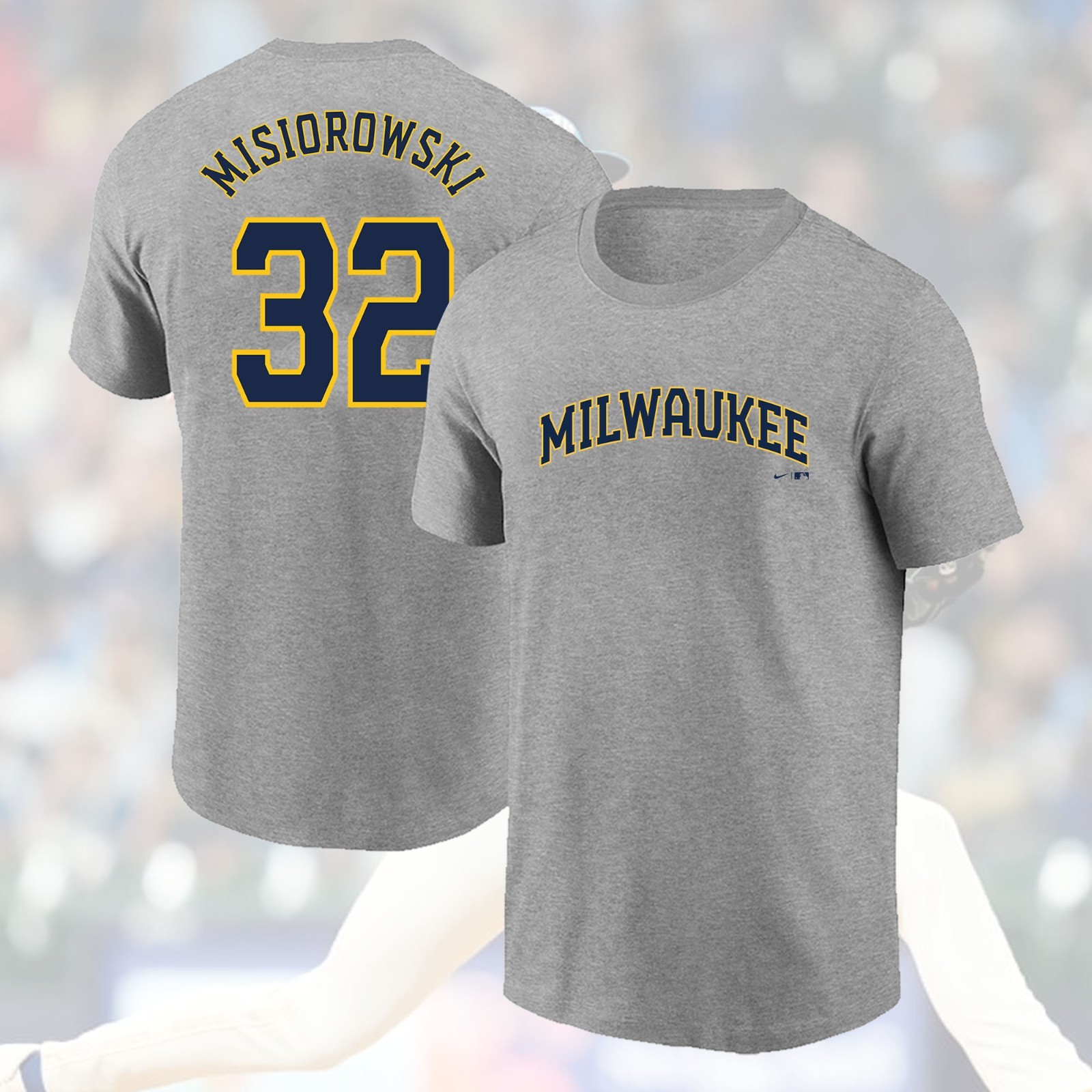 HOT ITEM! Jacob Misiorowski 32 Milwaukee Brewers 2026 Name & Number For Fans