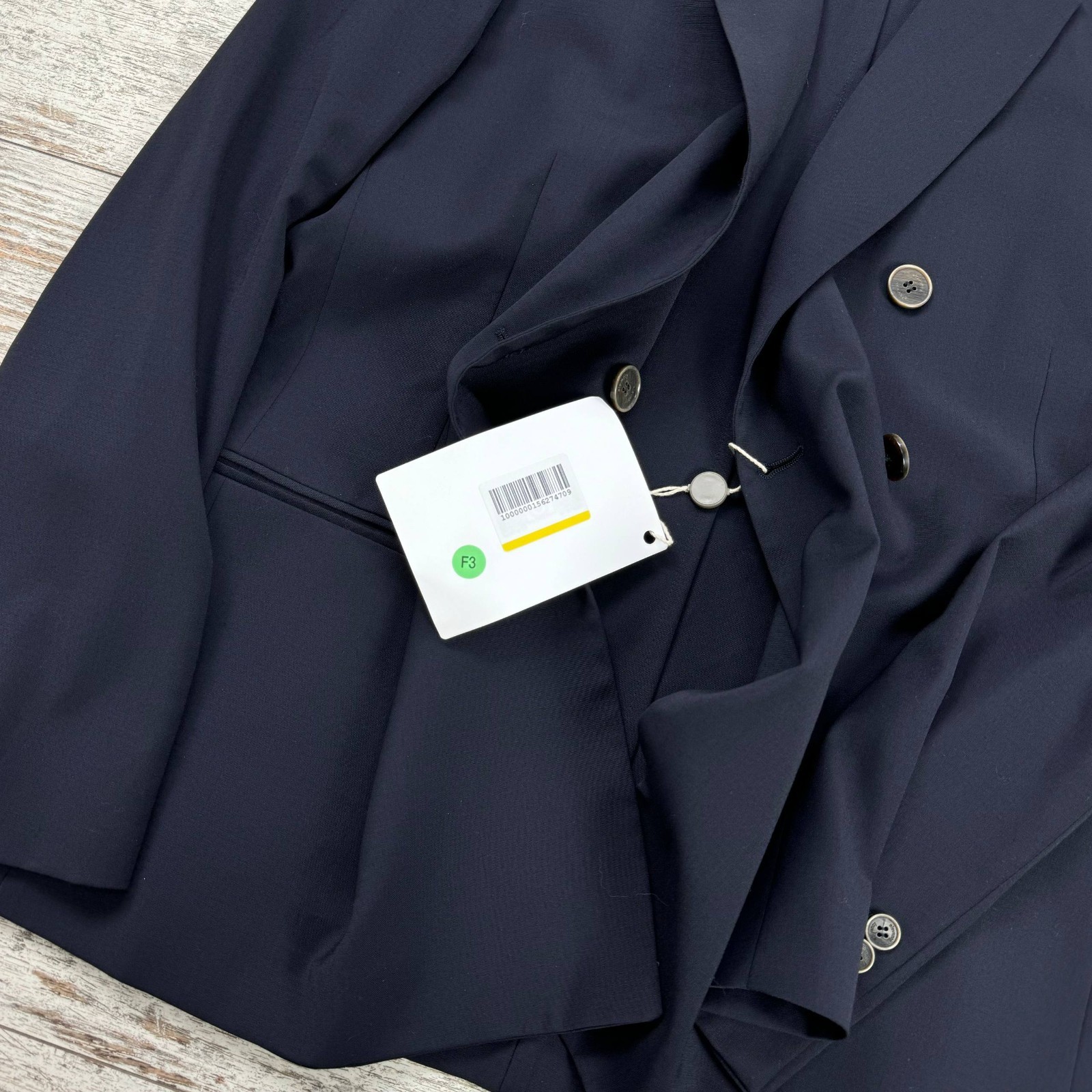 Eleventy Blazer Men’s Navy Blue Double Breasted 6 Button Double Vented Size 48