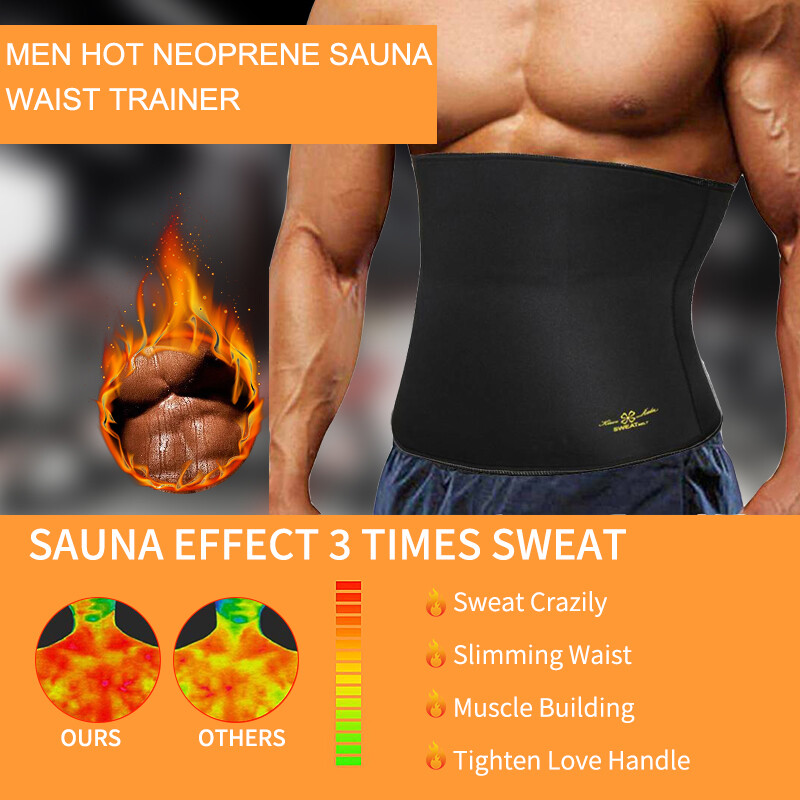Men’s Fat Burner Tummy Slim Body Shaper Neoprene Sauna Sweat Belts Waist Trainer
