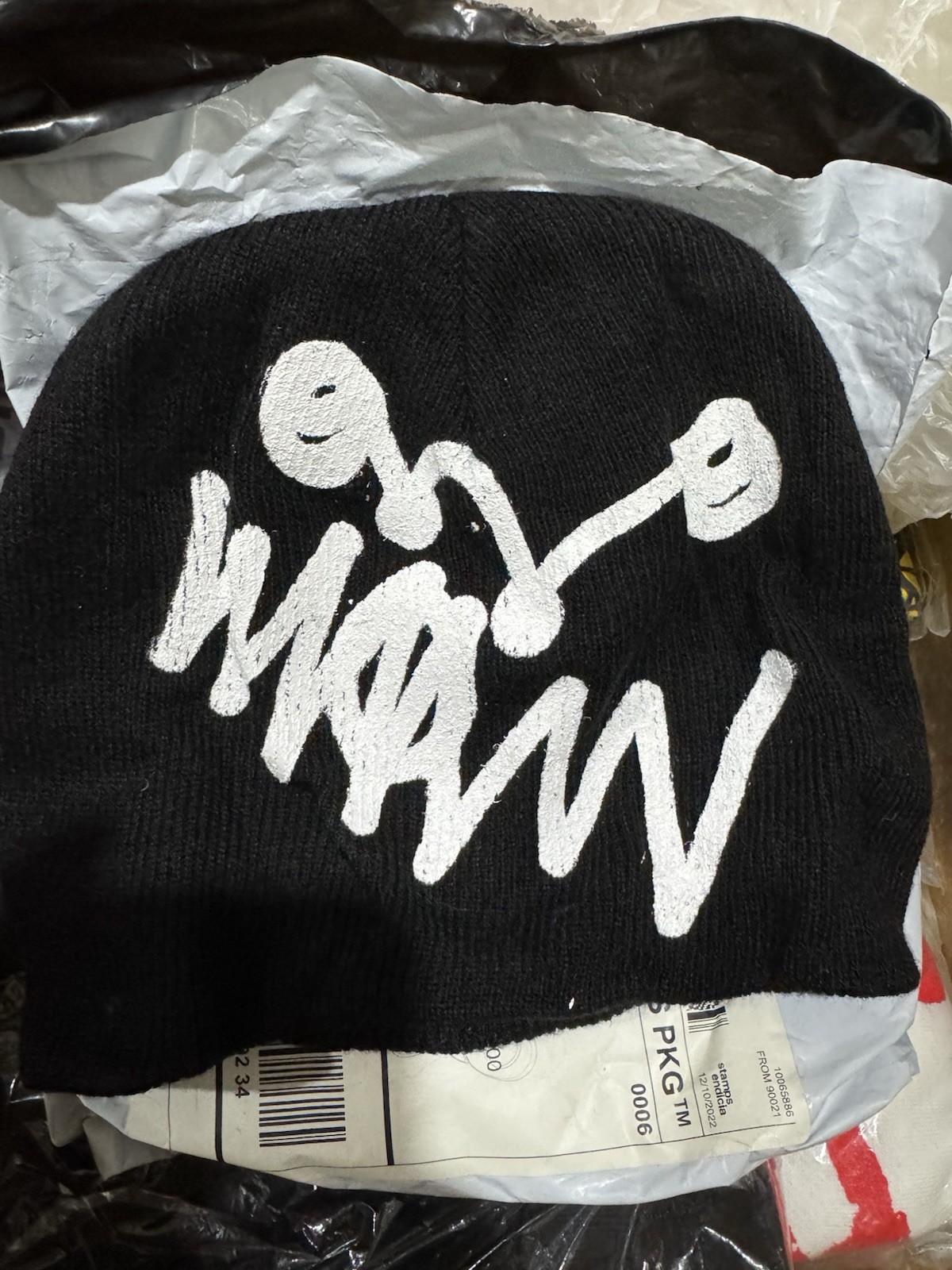 Asspizza Puff Print Logo Beanie Black 2022