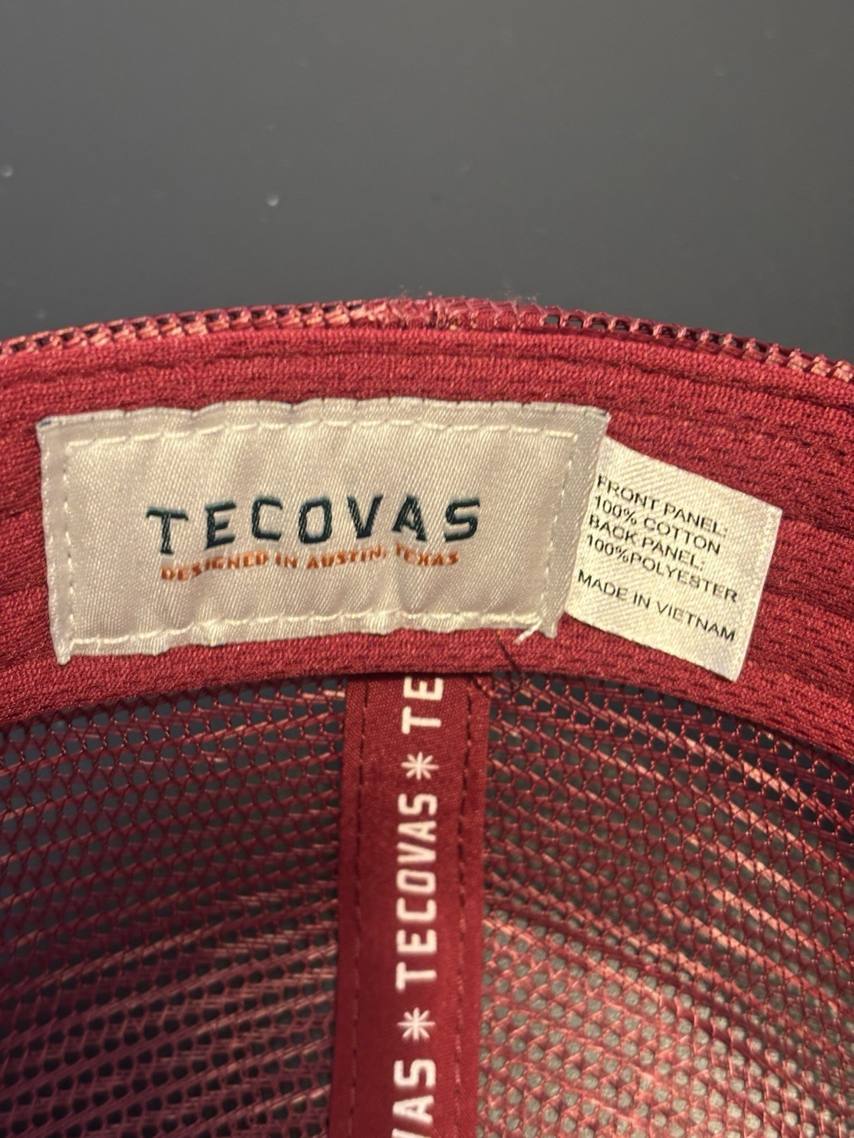 Tecovas Trucker Hat Mens Burgundy Western Ranch Mesh Snapback Cap Giddy On Up