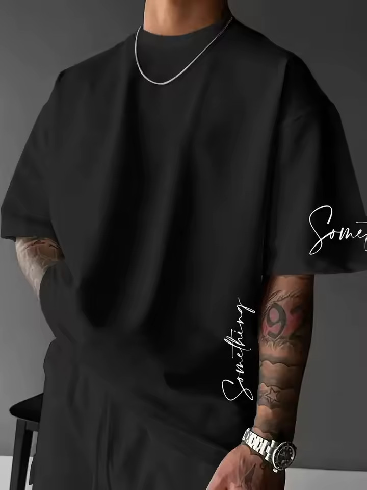 Men’s Heavyweight Cotton T-Shirt Oversized Loose Fit Short Sleeves (SIZE- S-3XL)