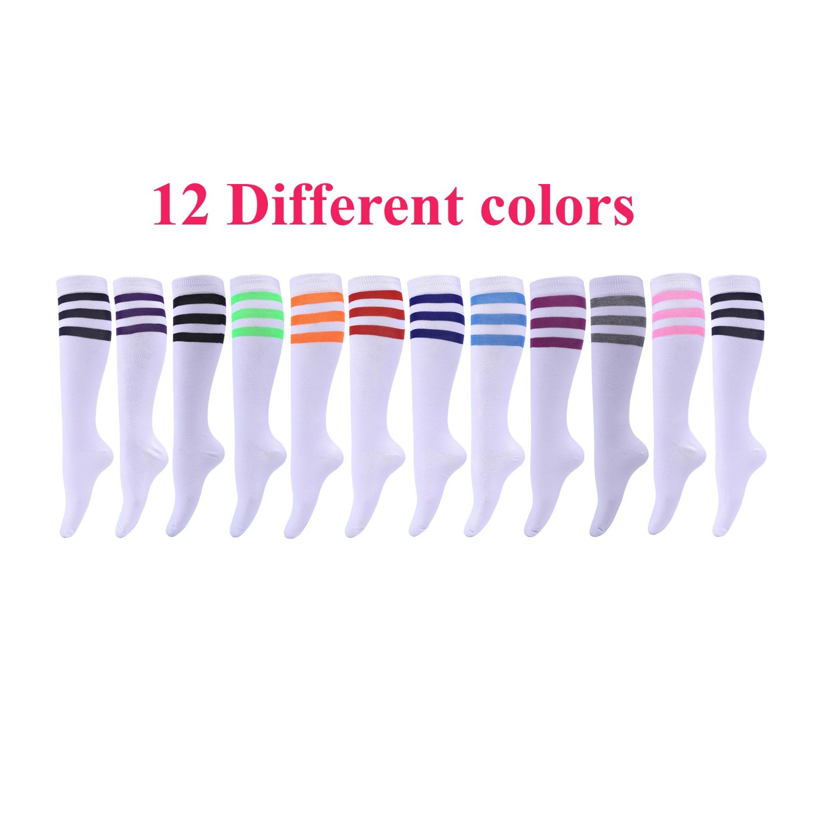 Knee High Socks Women lady Girl Uniform School 12 Pairs Size 9-11 Wholesale Lot