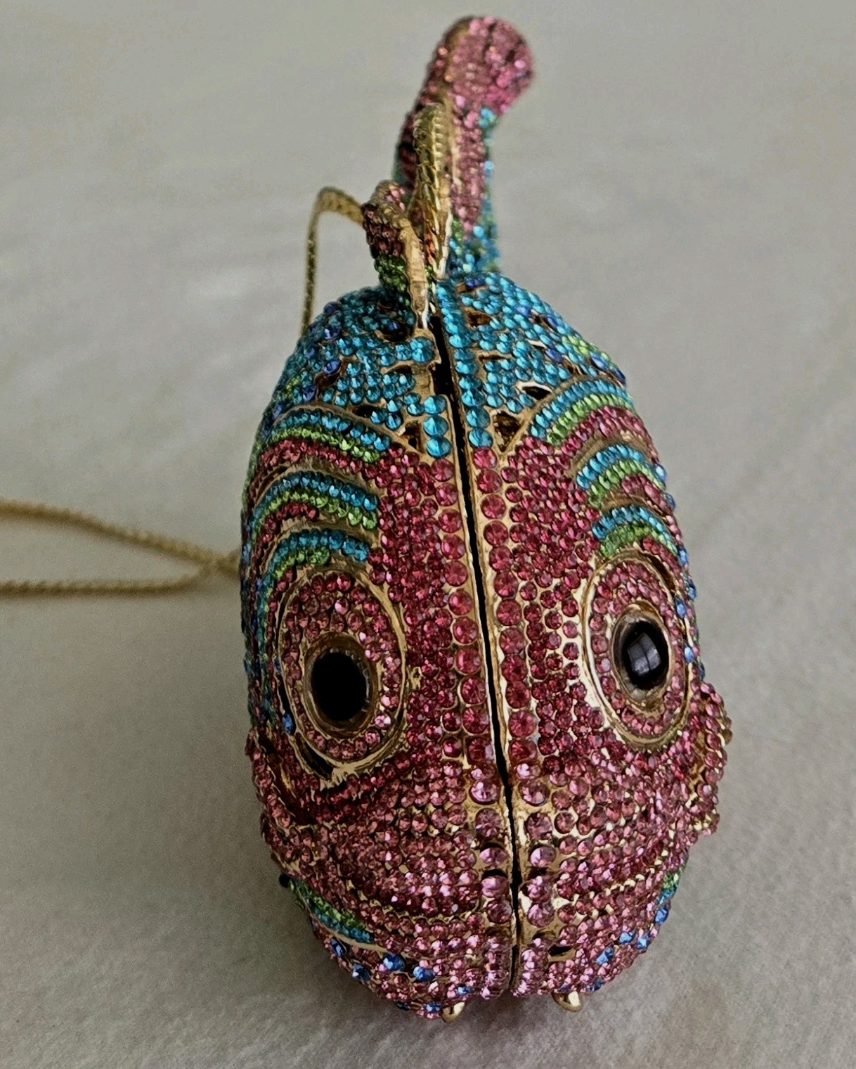 Goldfish Shaped Crystal Evening Bag Women Gorgeous Crystal Metallic Clutch Purse