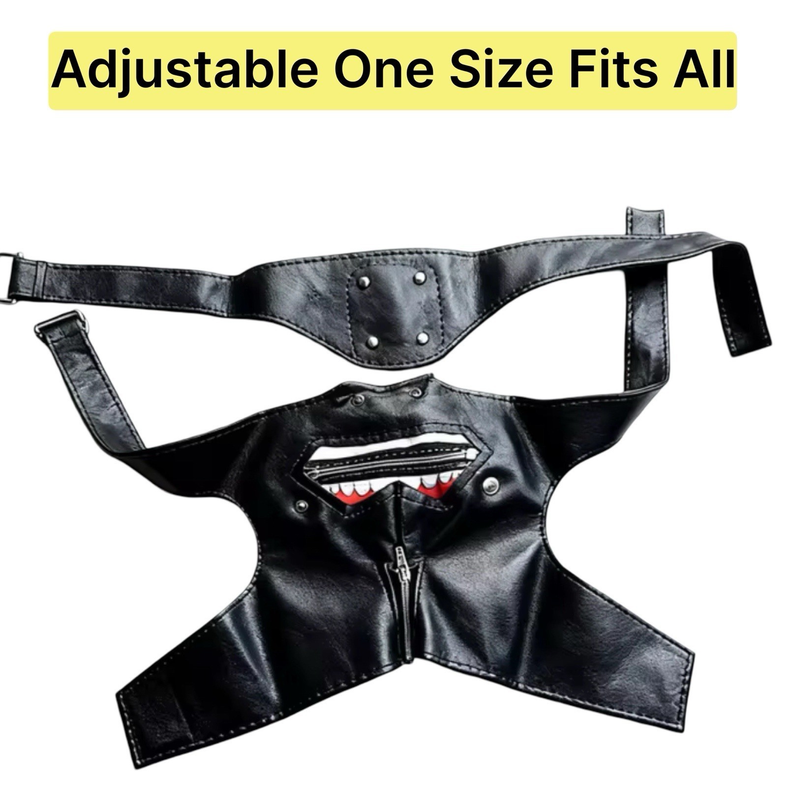 Tokyo Ghoul Ken Kaneki Cosplay Mask & Eyepatch Real Zipper Adult or Teen Premium