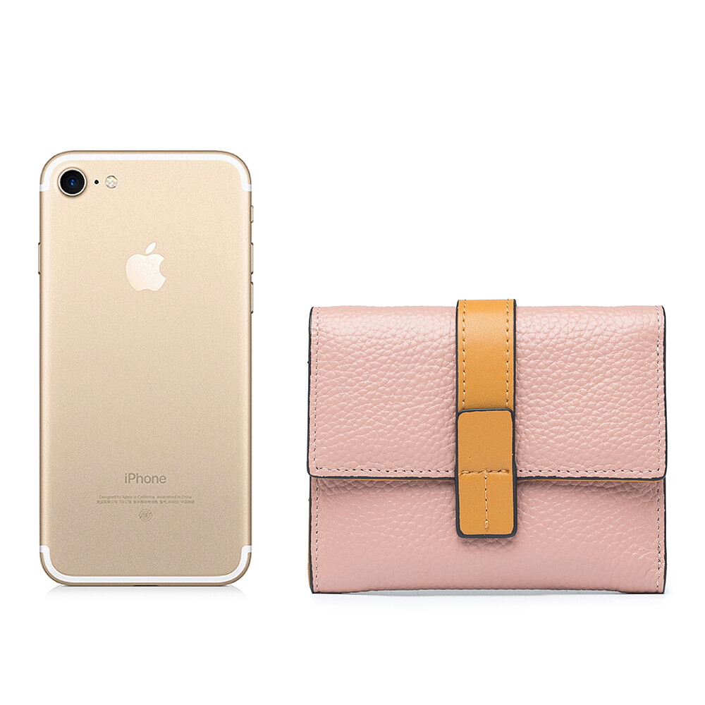 Women Trifold RFID Blocking Leather Clutch Wallet Hasp Card Holder Mini Handbag