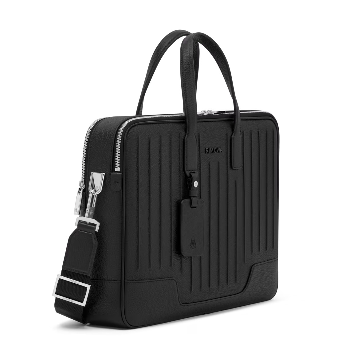 RIMOWA Never Still Leather Briefcase, Black, $1,790 Retail