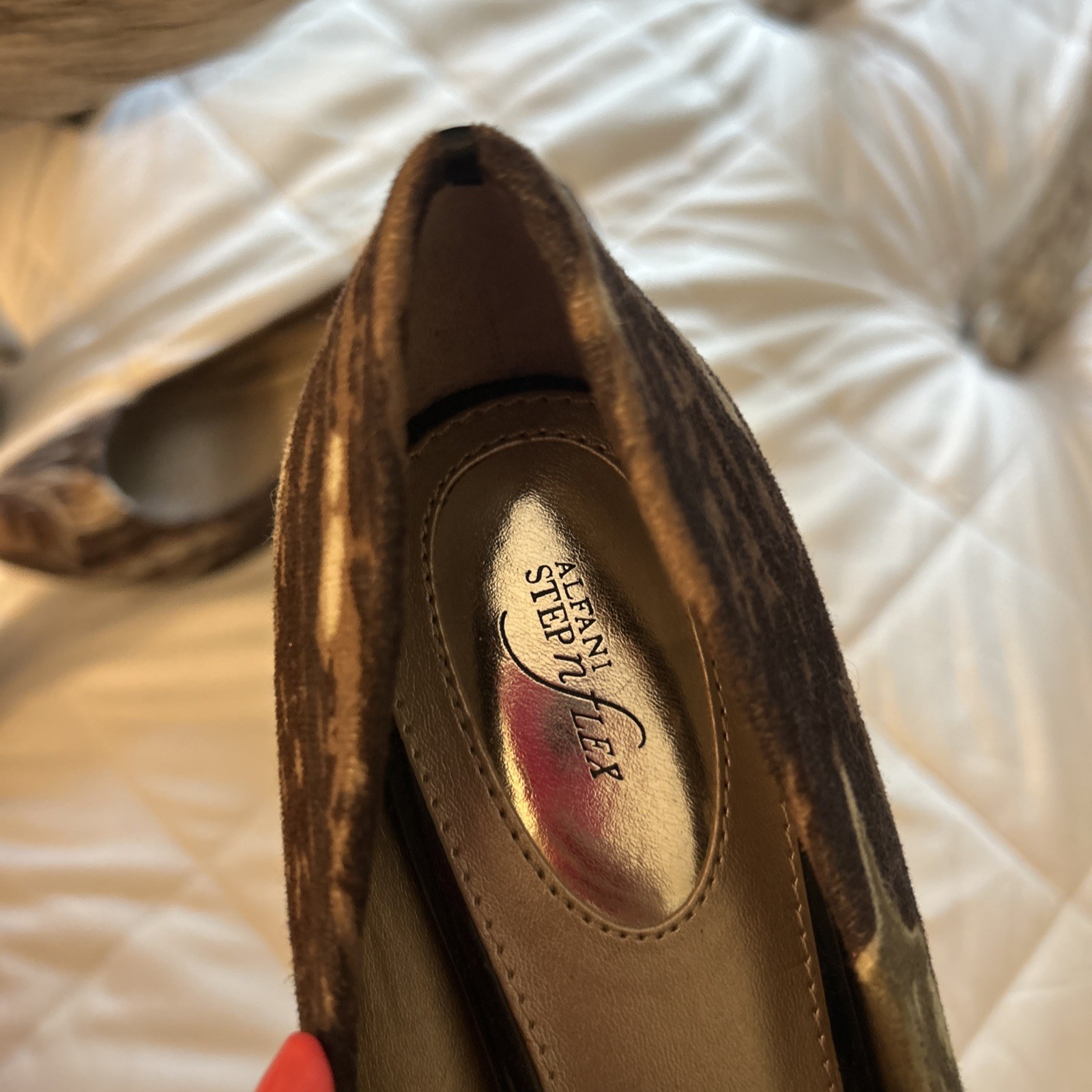 Custom Wrapped Cotton Camo Heels Size 8.5 Womens 2 In Heel