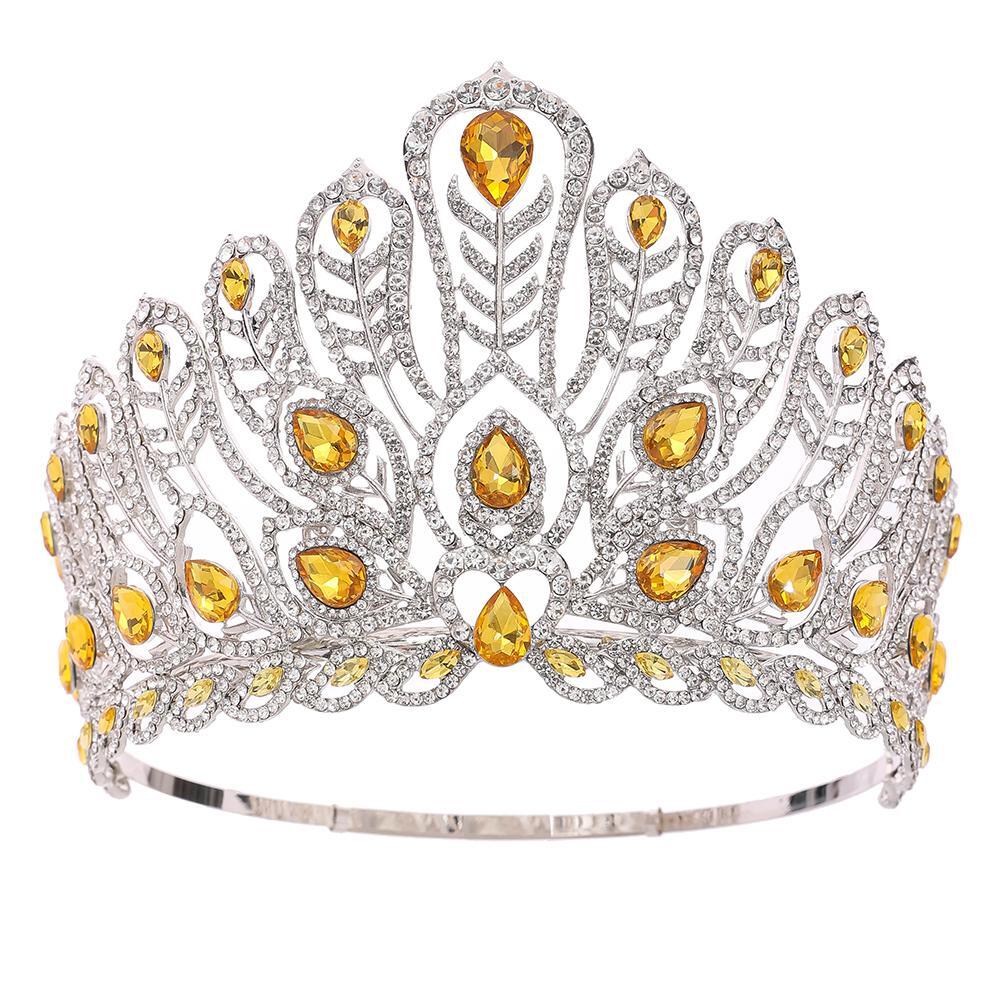 11cm Tall Crystal Beauty Pageant Contest Queen Adjustable Tiara Crown For Women