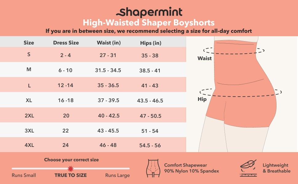 Empetua by Shapermint Women’s Size XL Black High Waisted Shaper Boyshort NWOT
