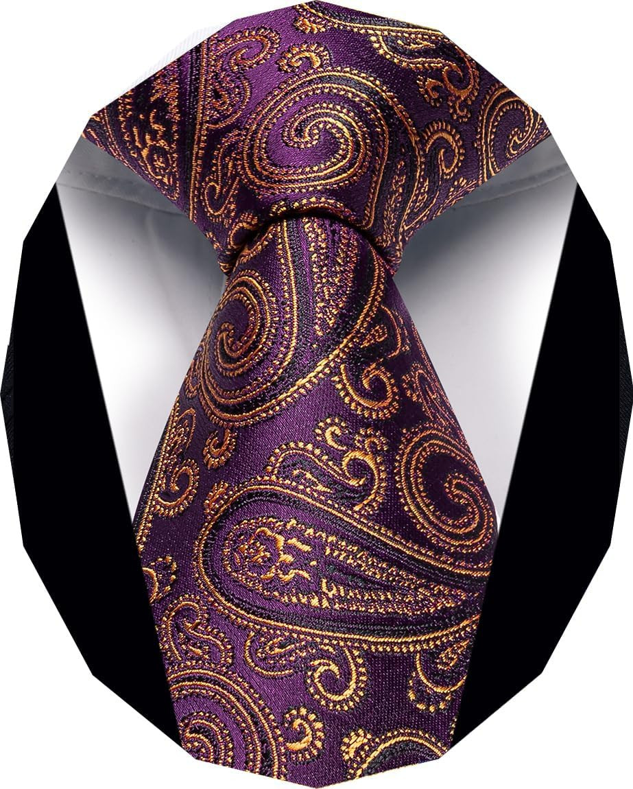 Paisley Men’S Necktie Woven Silk Floral Ties for Men Designer Formal Business Pa