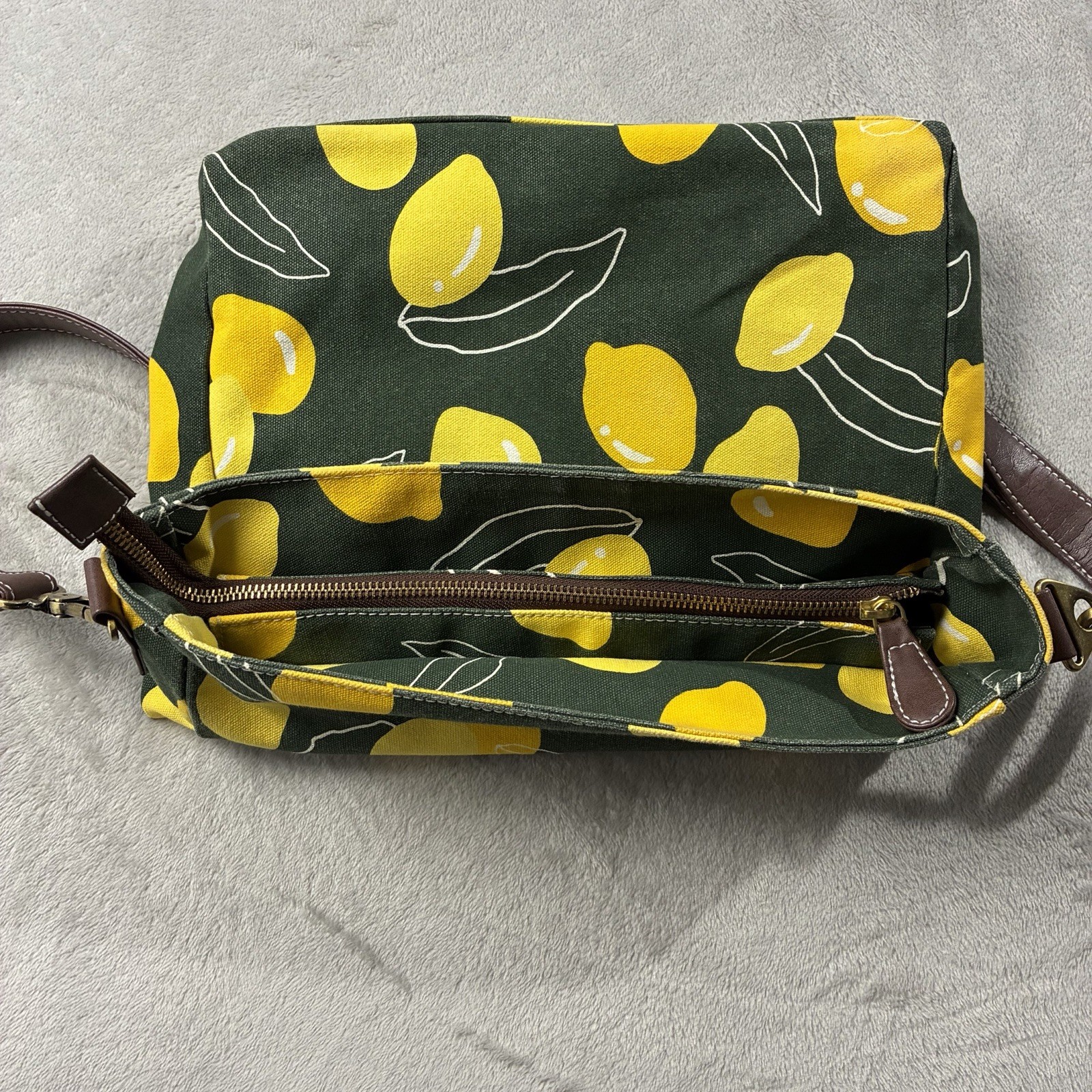 Maika Crossbody City Sling Canvas Bag Lemon Print Eco-Friendly Sustainable Chic