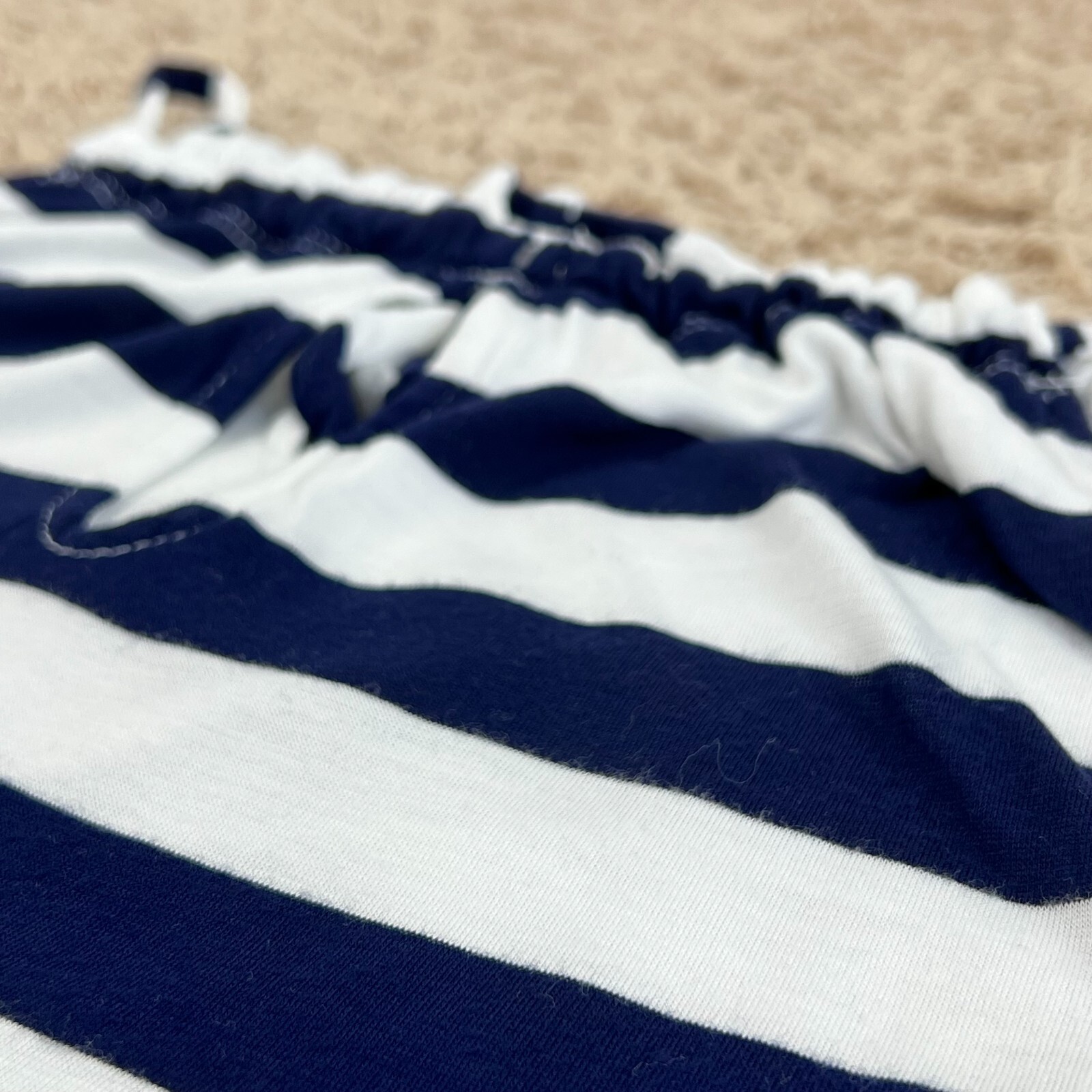 NEW YORK COMPANY Navy Blue White Striped High-Neck Sleeveless Tank Top Womens S
