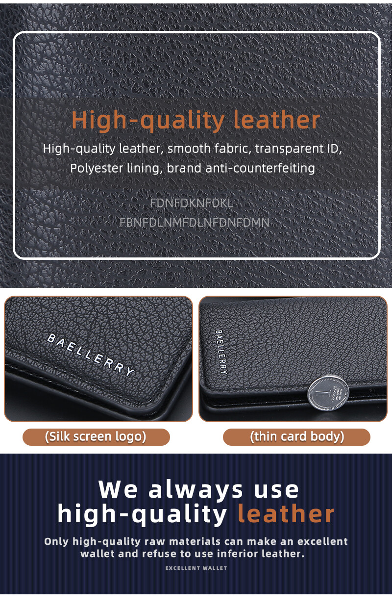 Business Thin Men’s Leather Short Bifold Wallet Credit Card Holder Purse Clutch