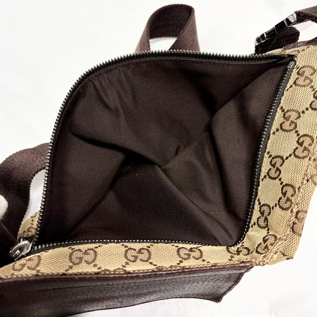 Gucci GG canvas logo embossed shoulder bag 28566 multifunctional brown