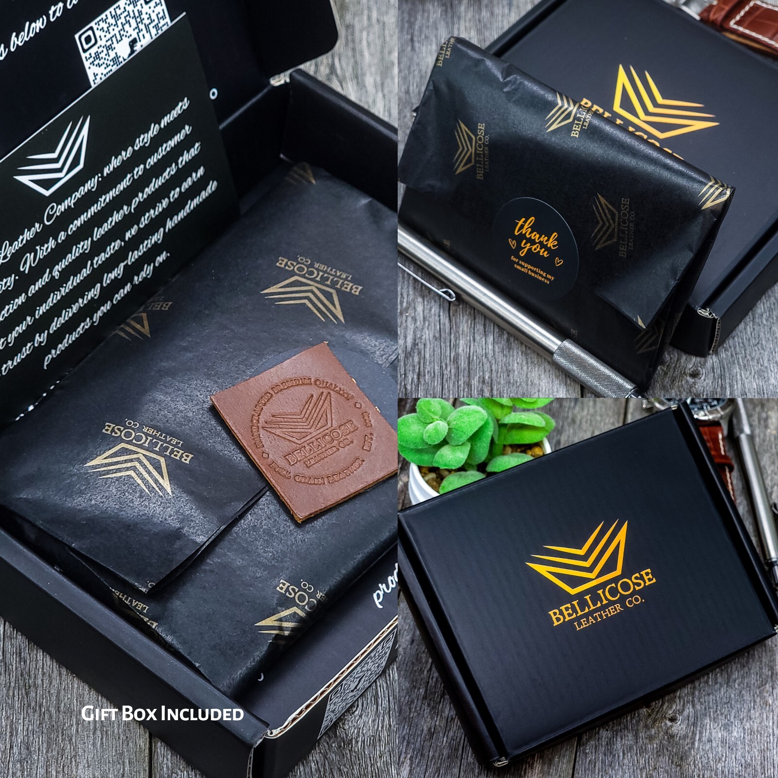Leather Business Card Holder, Front Pocket Leather Card Holder, Holds 20 Cards