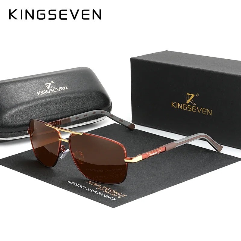 KINGSEVEN 2025 Brand Men Aluminum Sunglasses HD Polarized UV400 Mirror Male Sun