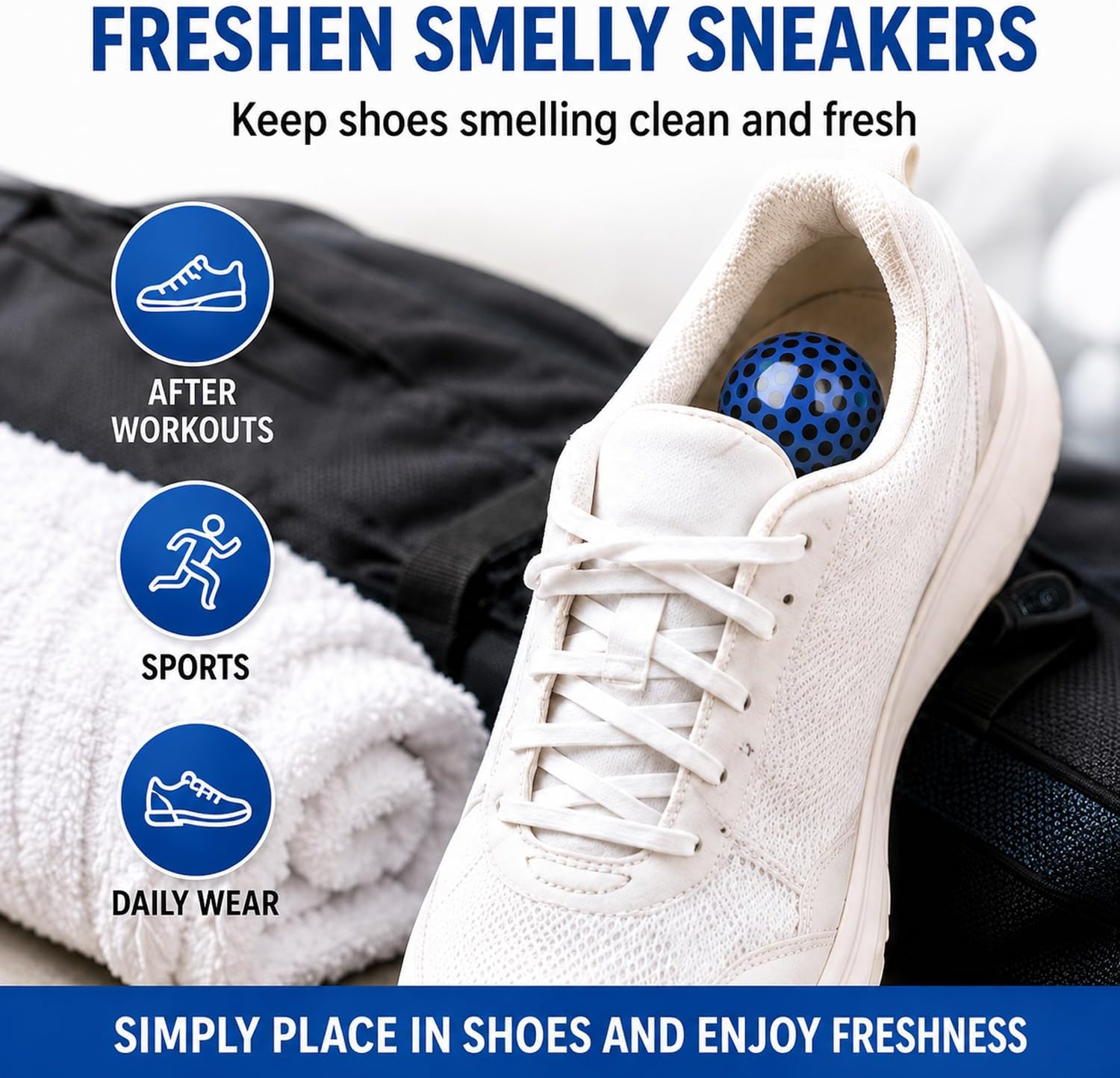 Sneaker Deodorizer Shoe Freshener Balls, Odor Eaters for Shoes Boots Mules, Smel